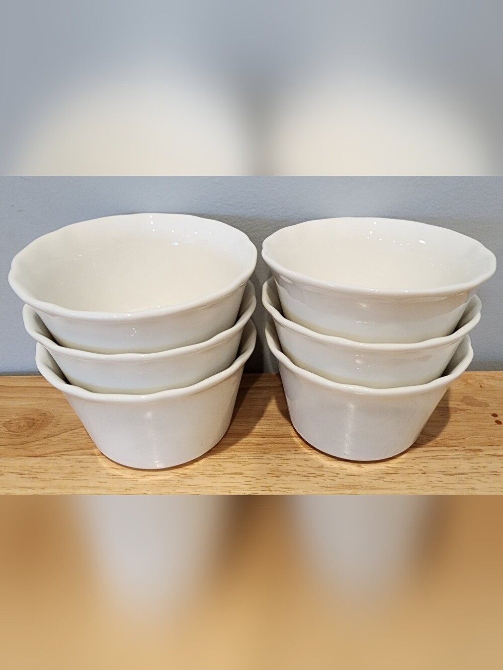 Lot Of 6 Sweese 6-oz Ramekins, Microwave Safe Ceramic Dessert Soup Bowls